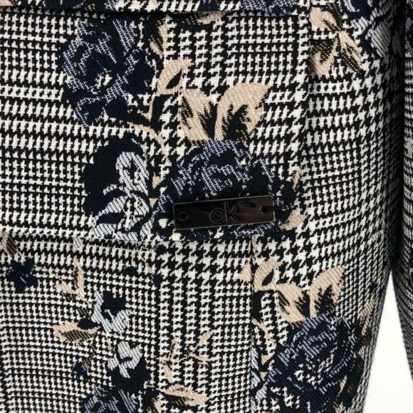 Calvin Klein Boyfriend Houndstooth Floral Long Button Jacket Dress size 18W - Picture 8 of 16